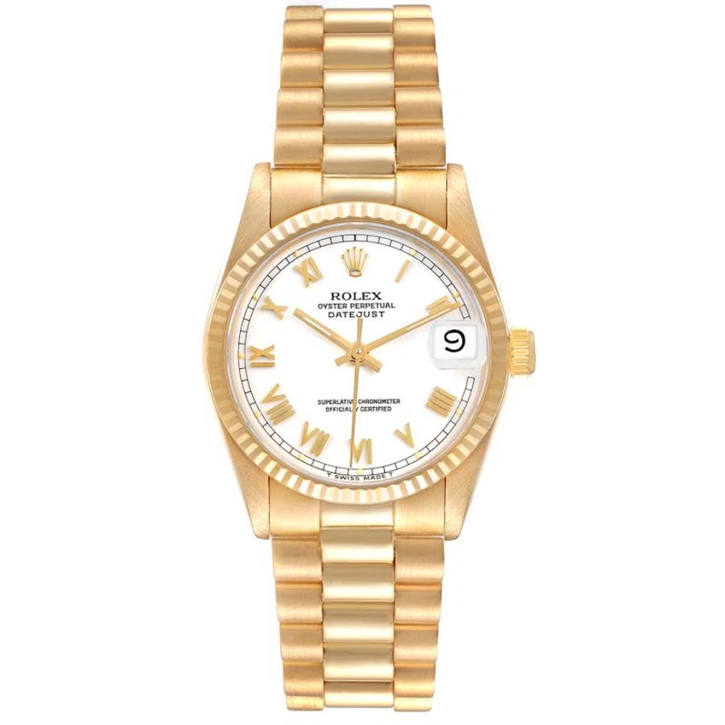 President Datejust (Reference 68278). A 31mm yellow gold automatic wristwatch with date. 1990-1991