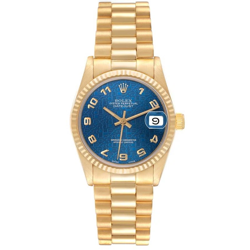 President Datejust (Reference 68278). A 31mm yellow gold automatic wristwatch with date. 1989-1990