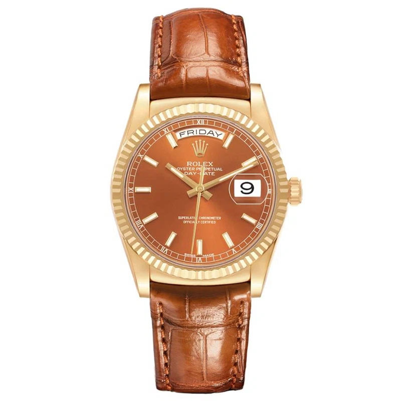 President Day-Date (Reference 118138). A 36mm yellow gold automatic wristwatch with date and day.