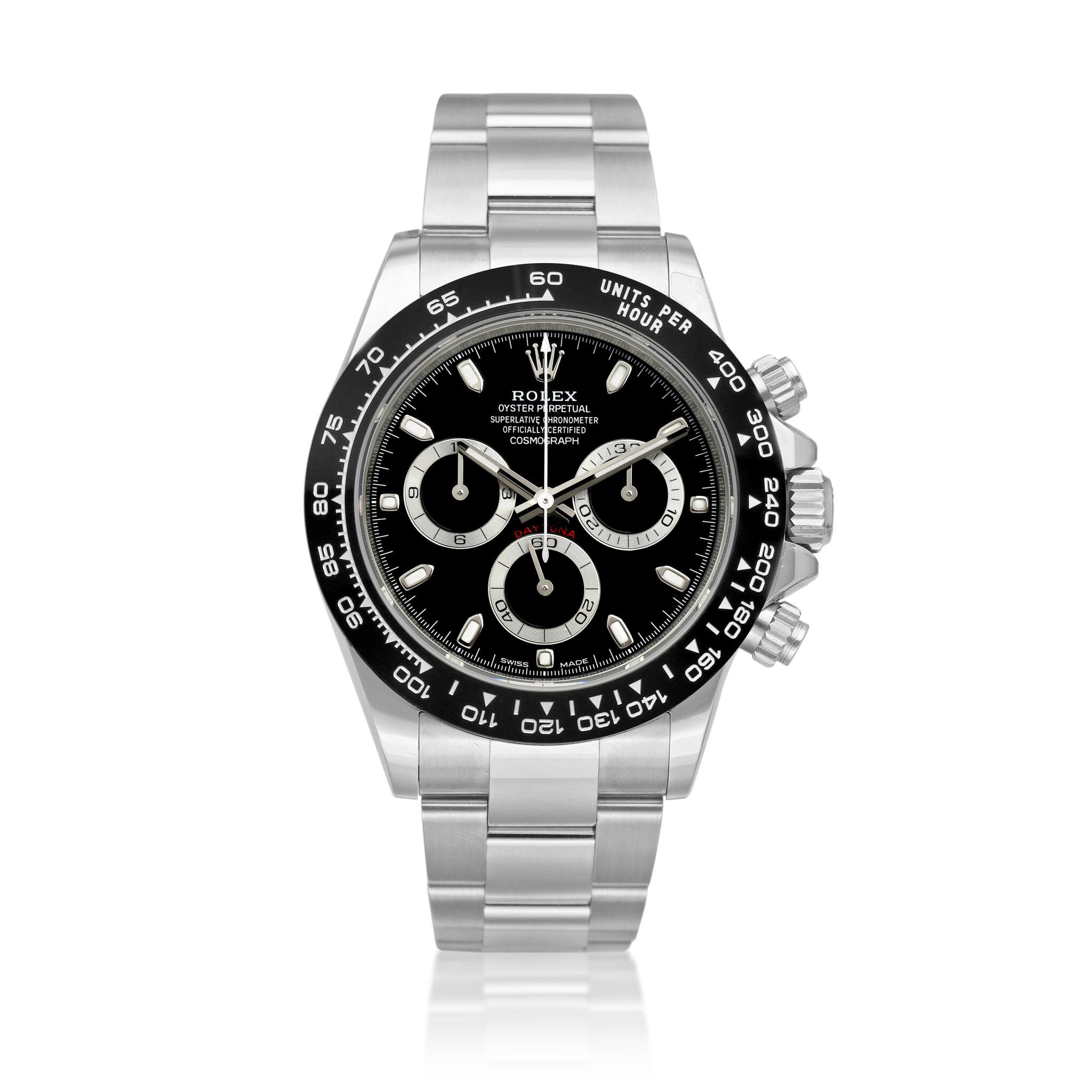 Cosmograph Daytona (Reference 116500LN). A stainless steel chronograph automatic wristwatch with bracelet. Circa 2024 — view 1
