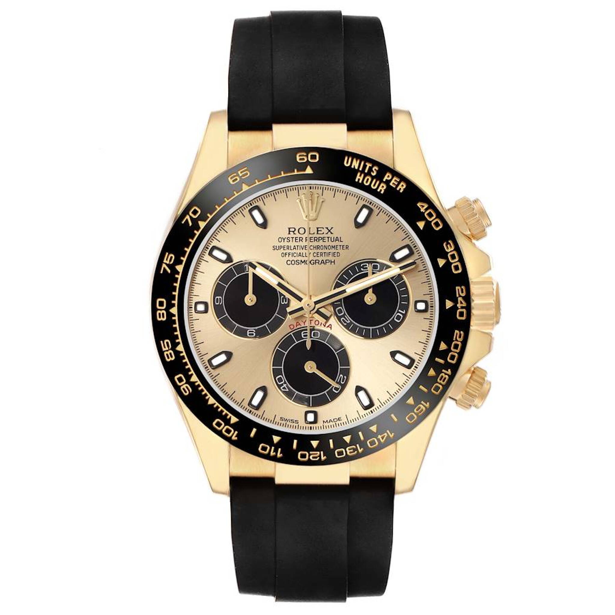 Cosmograph Daytona 'Pikachu' (Reference 116518LN). A 40mm yellow gold automatic wristwatch with chronograph. 2017 — view 1