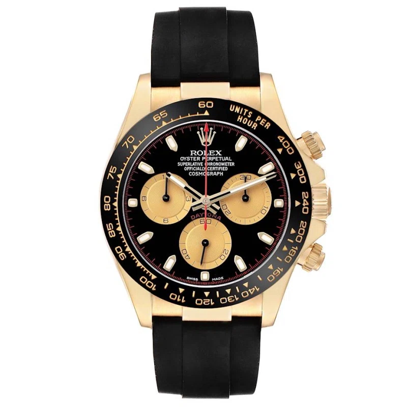Cosmograph Daytona (المرجع 116518LN). ساعة يد من الذهب الأصفر بقطر 40mm، بحركة أوتوماتيكية، مع كرونوغراف. 2018