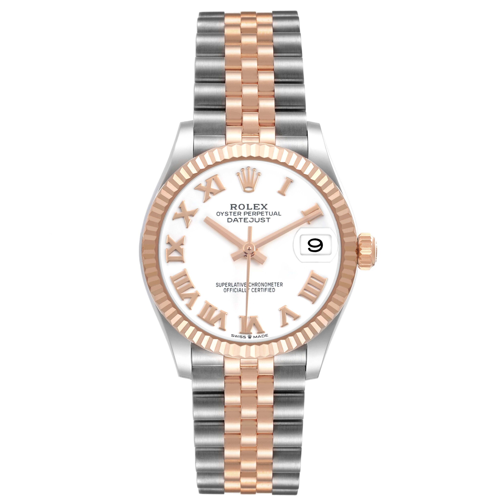 Datejust (Reference 278271). A 31mm stainless steel rose gold automatic wristwatch with date. 2021 — view 1