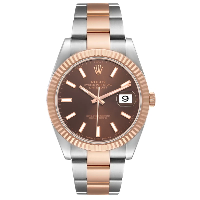 Datejust (Reference 126331). A 41mm stainless steel rose gold automatic wristwatch with date. 2018