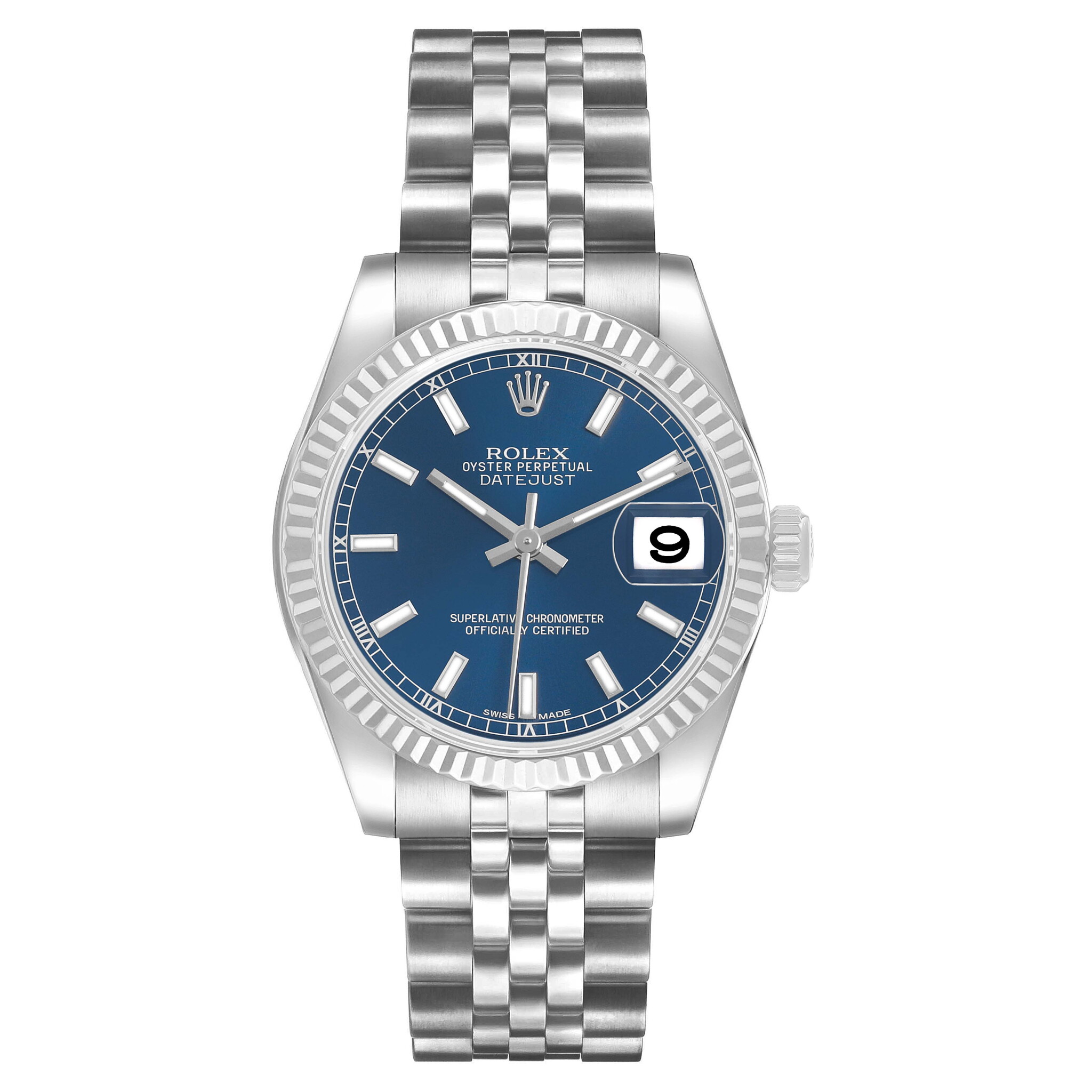 Datejust (Reference 178274). A 31mm stainless steel white gold automatic wristwatch with date. 2016 — view 1