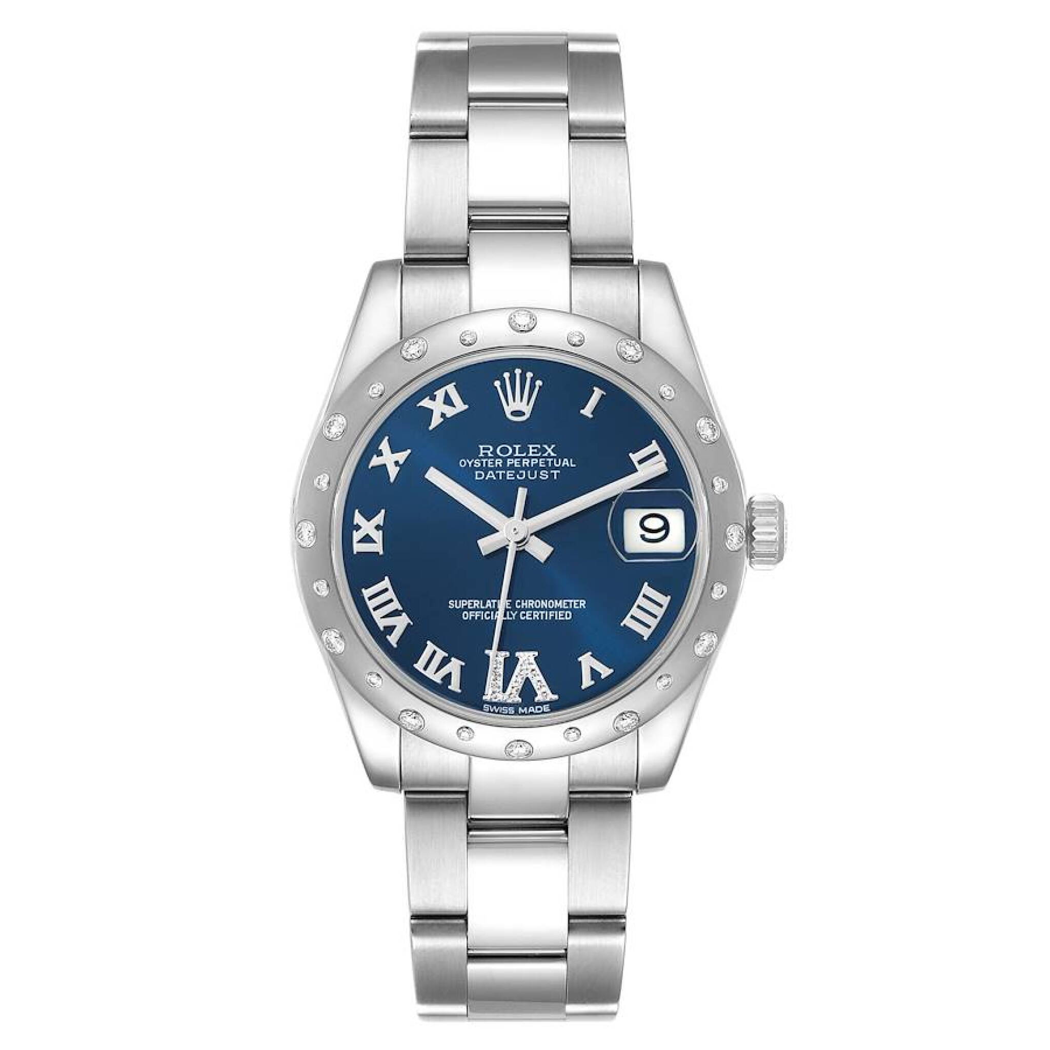 Datejust (Reference 178344). A 31mm white gold stainless steel diamond-set automatic wristwatch with date. 2009-2010 — view 1
