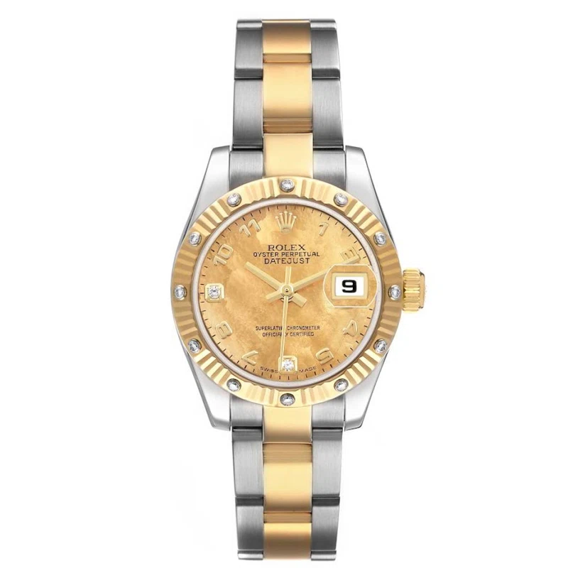 Datejust (Reference 179313). A 26mm yellow gold stainless steel diamond-set automatic wristwatch with date. 2005-2006