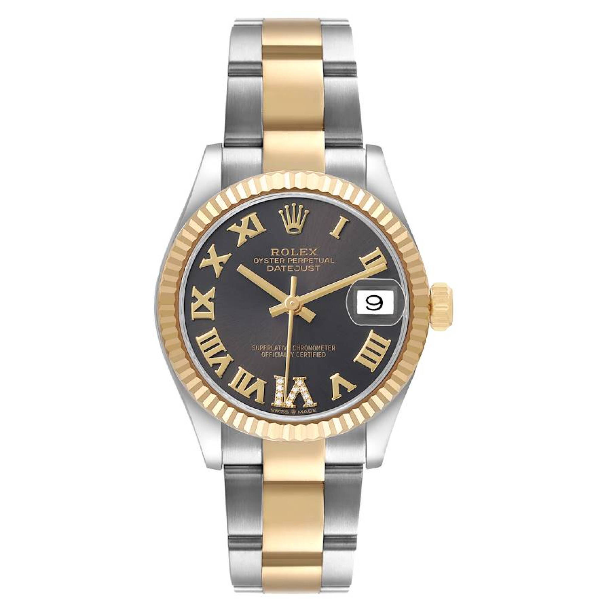 Datejust (Reference 278273). A 31mm yellow gold stainless steel diamond-set automatic wristwatch with date. 2020 — view 1