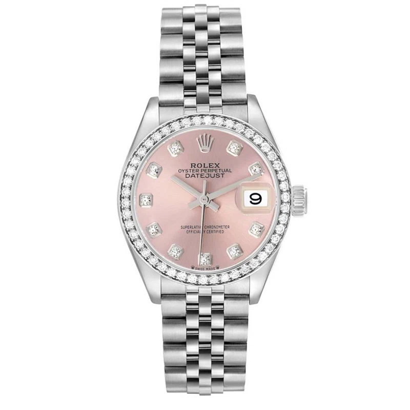Datejust (Reference 279384). A 28mm white gold stainless steel diamond-set automatic wristwatch with date. 2002-2003