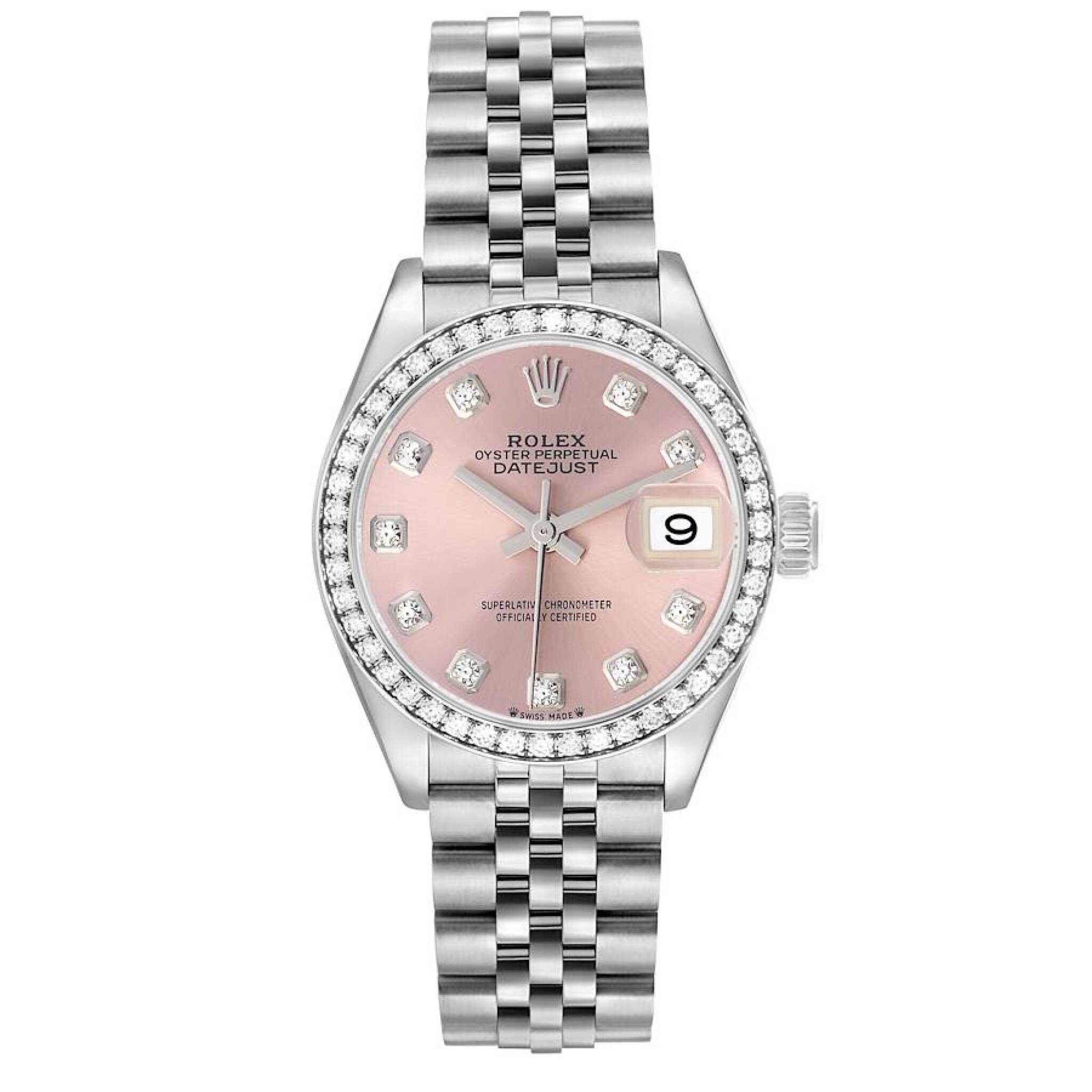 Datejust (Reference 279384). A 28mm white gold stainless steel diamond-set automatic wristwatch with date. 2002-2003 — view 1
