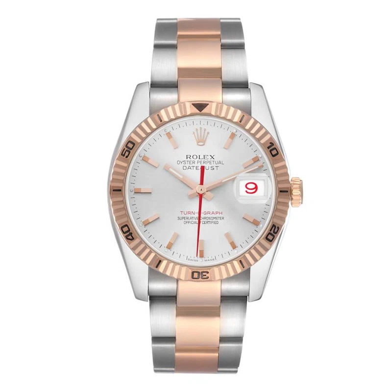 Datejust Turn-O-Graph (Reference 116261). A 36mm rose gold stainless steel automatic wristwatch with date. 2003-2004