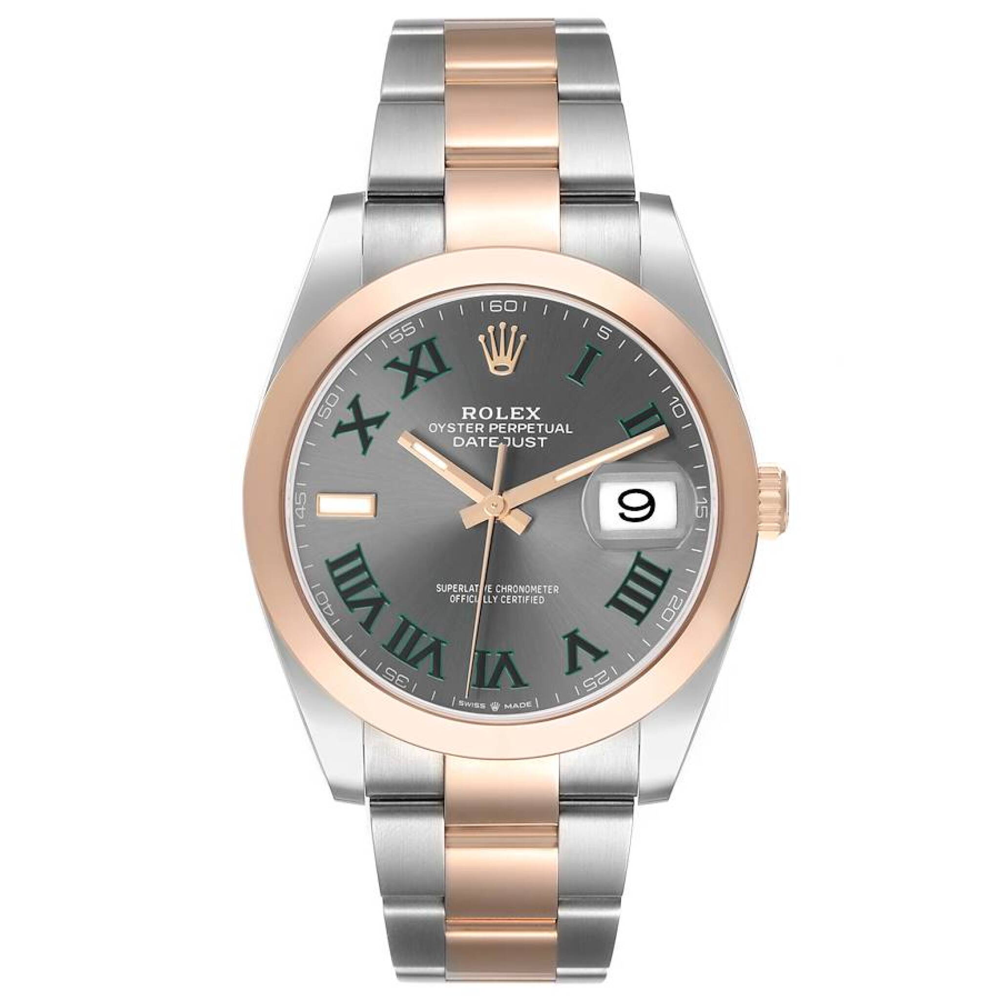 Datejust 'Wimbledon' (Reference 126301). A 41mm rose gold stainless steel automatic wristwatch with date. 2024 — view 1