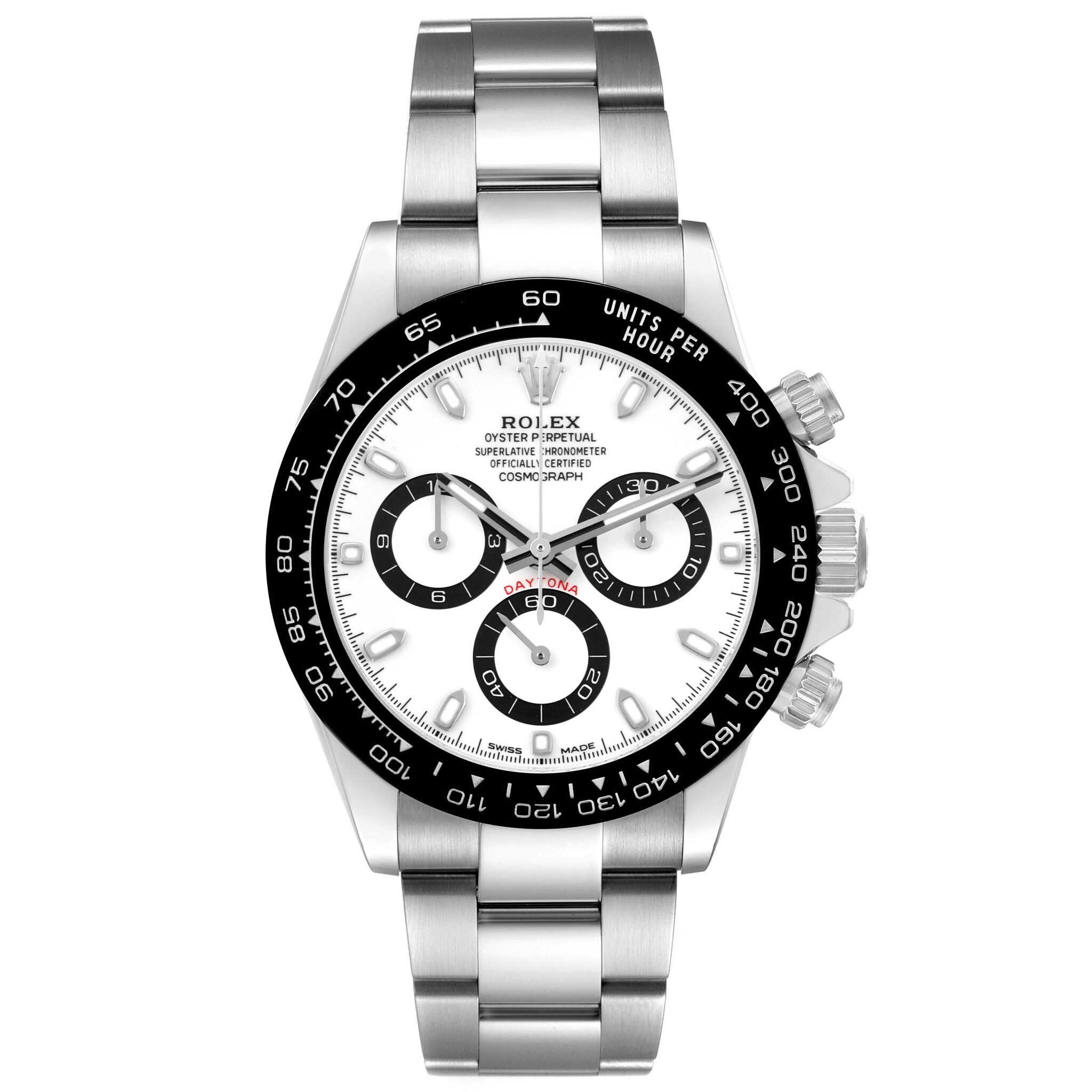 Cosmograph Daytona 'Panda' (Reference 116500LN). A 40mm stainless steel automatic wristwatch with chronograph. 2022 — view 1