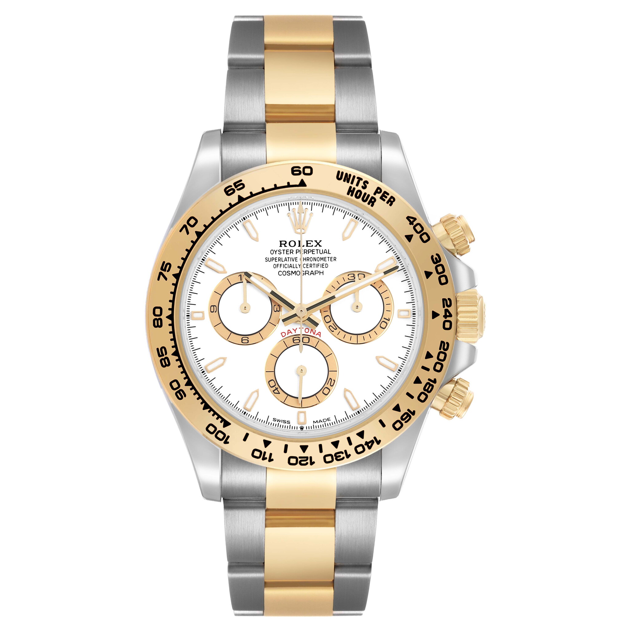 Cosmograph Daytona (Reference 126503). A 40mm stainless steel yellow gold automatic wristwatch with chronograph. 2023 — view 1