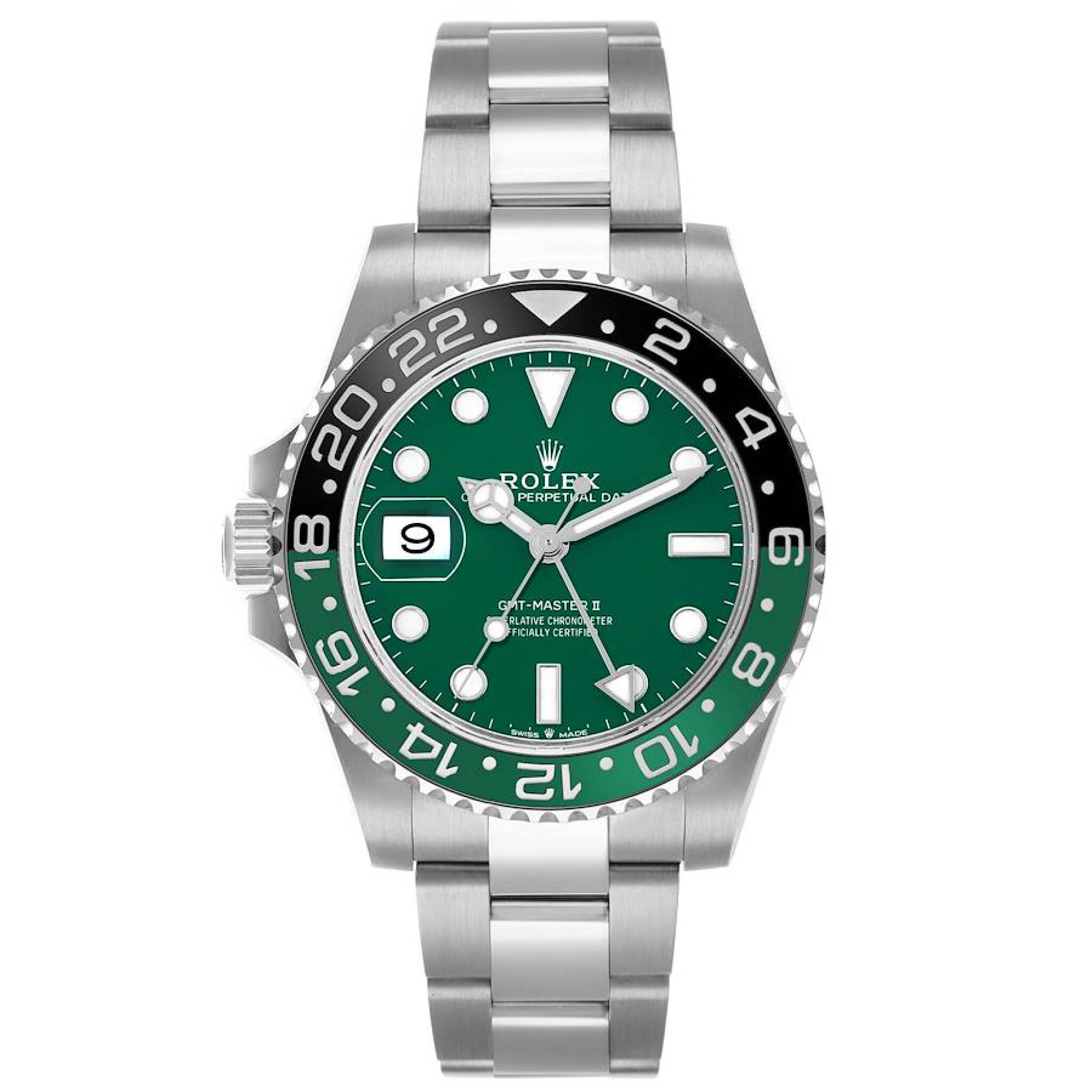 GMT-Master II 'Sprite' (Reference 126729VTNR). A 40mm unworn white gold automatic wristwatch with date and dual time. 2025 — view 1