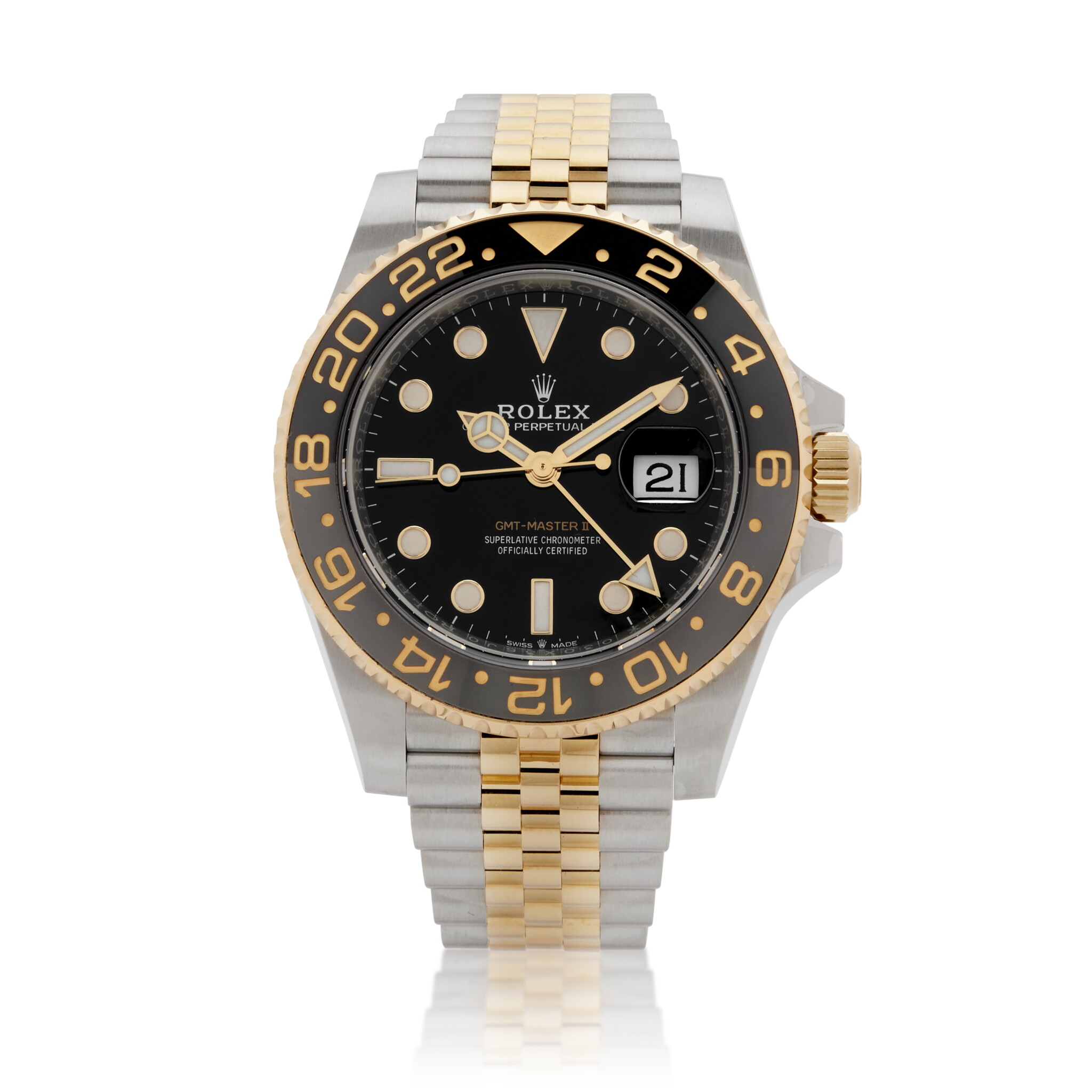 GMT-Master II "Zombie" (Reference 126713GRNR). A 40mm unworn yellow gold stainless steel automatic wristwatch with date and dual time. — view 1