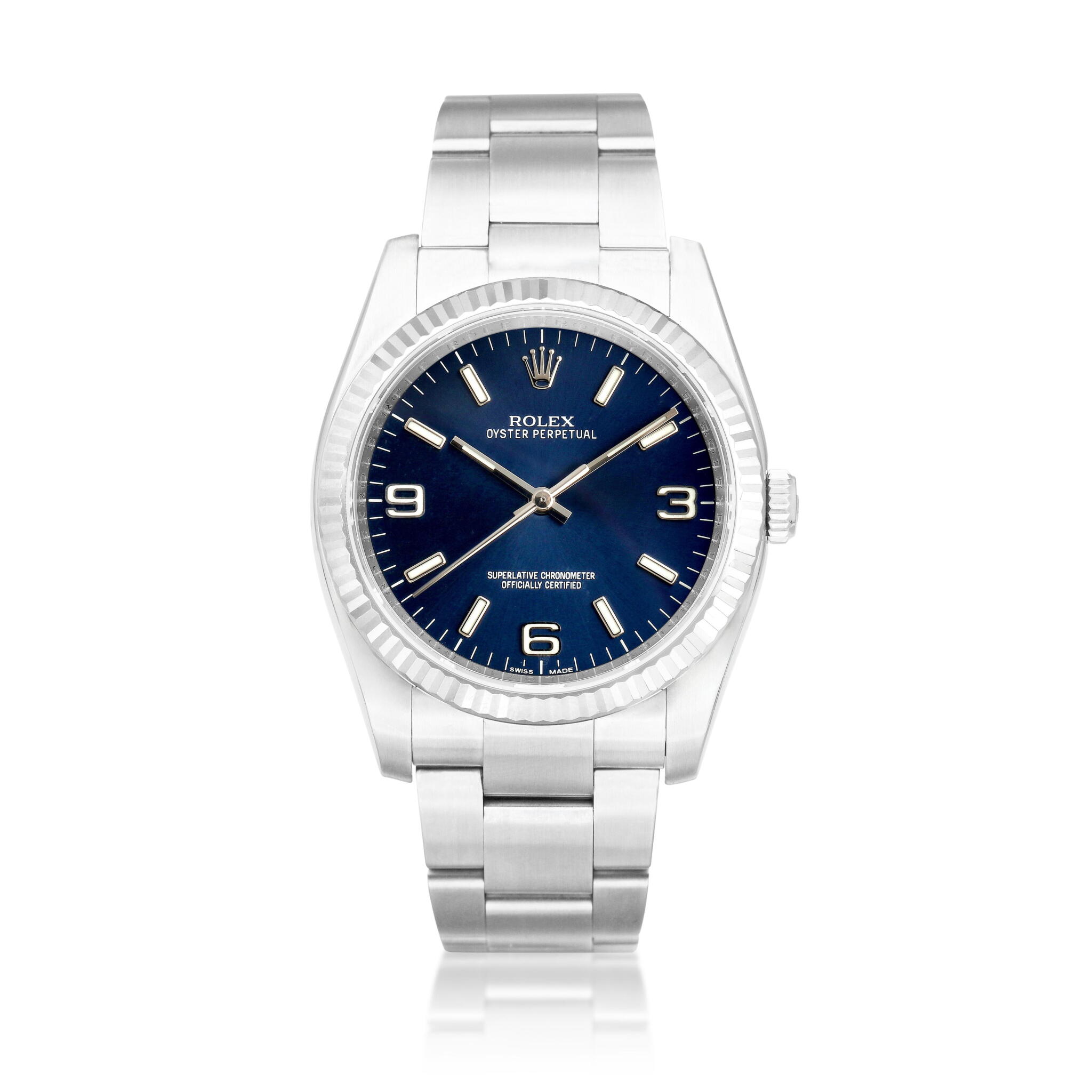 Oyster Perpetual (Reference 116034). A stainless steel automatic wristwatch with bracelet. Circa 2013 — view 1