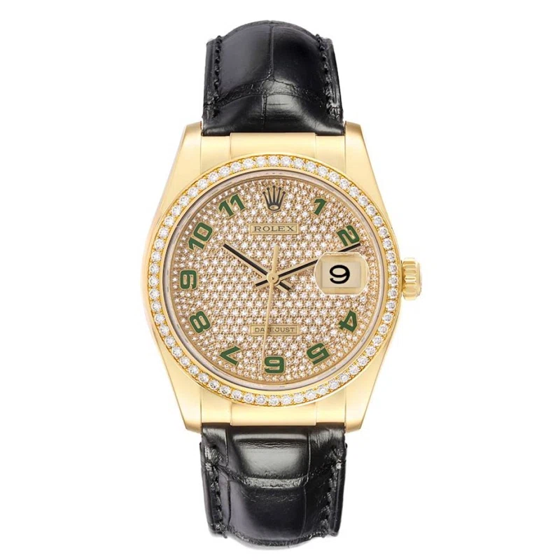 President Datejust (Reference 116188). A 36mm yellow gold diamond set automatic wristwatch with date. 2008-2009