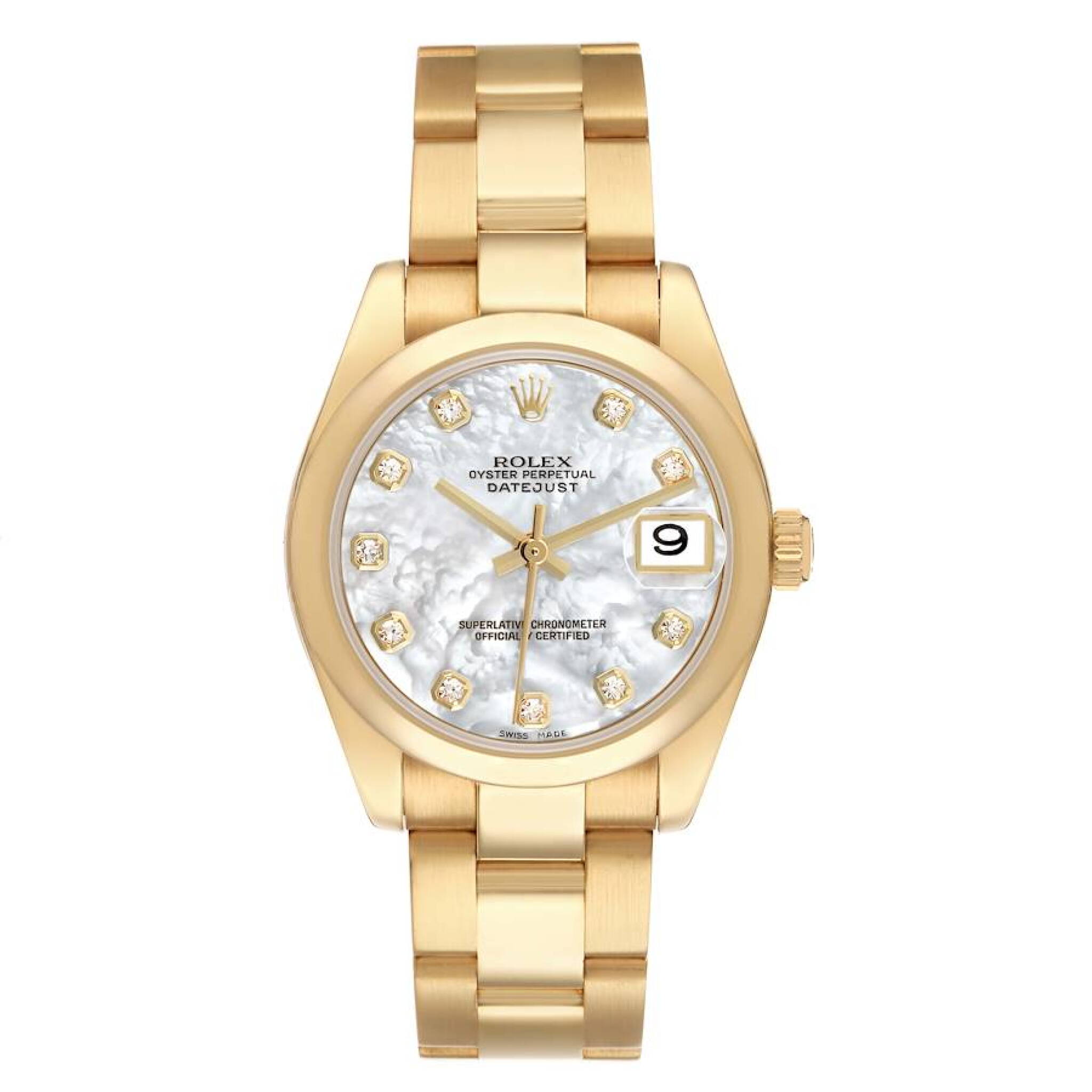 President Datejust (Reference 178248). A 31mm yellow gold diamond-set automatic wristwatch with date. — view 1