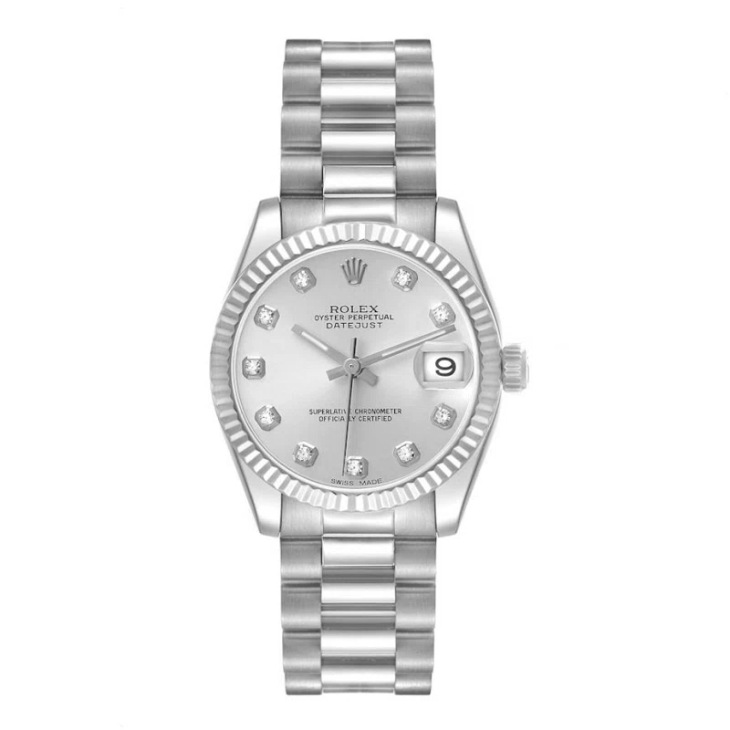 President Datejust (Reference 178279). A 31mm white gold diamond-set automatic wristwatch with date. 2007-2008