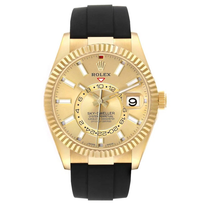 Sky-Dweller (Reference 326238). A 42mm yellow gold automatic wristwatch with date and dual time.