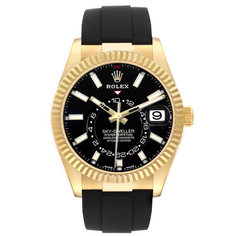 Sky-Dweller (Reference 326238). A 42mm yellow gold automatic wristwatch with date and dual time. 2021