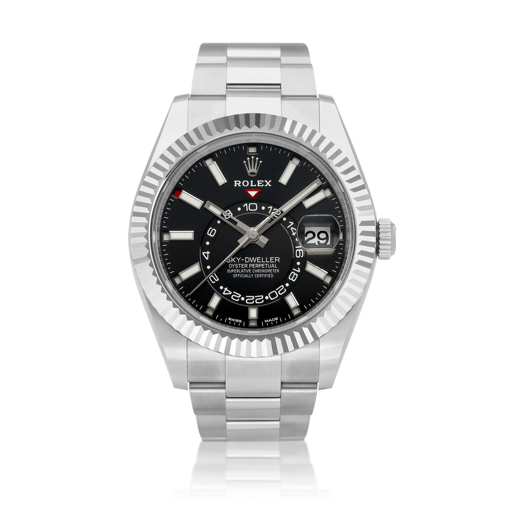 Sky-Dweller (Reference 326934). A 42mm white gold stainless steel automatic wristwatch with date and dual time. 2020 — view 1