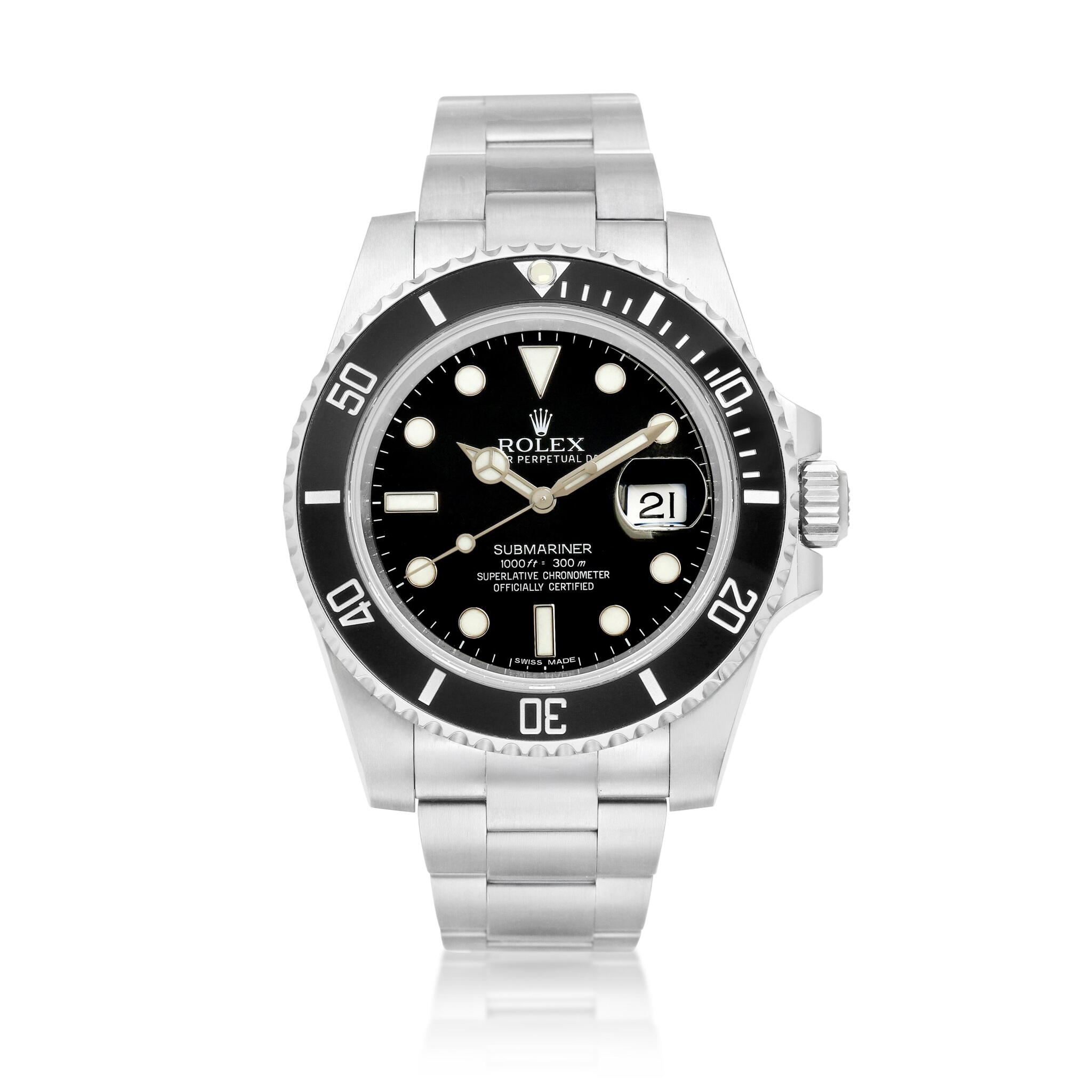 Submariner (Reference 116610LN). A stainless steel automatic wristwatch with date and bracelet. Circa 2015 — view 1