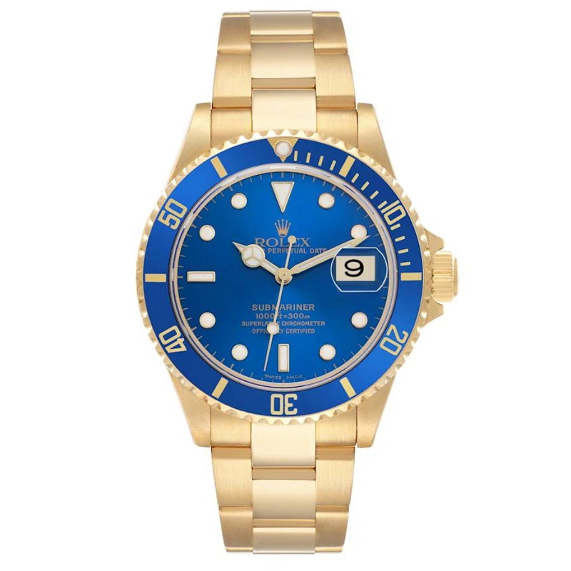 Submariner (Reference 16618). A 40mm yellow gold automatic wristwatch with date. 2006