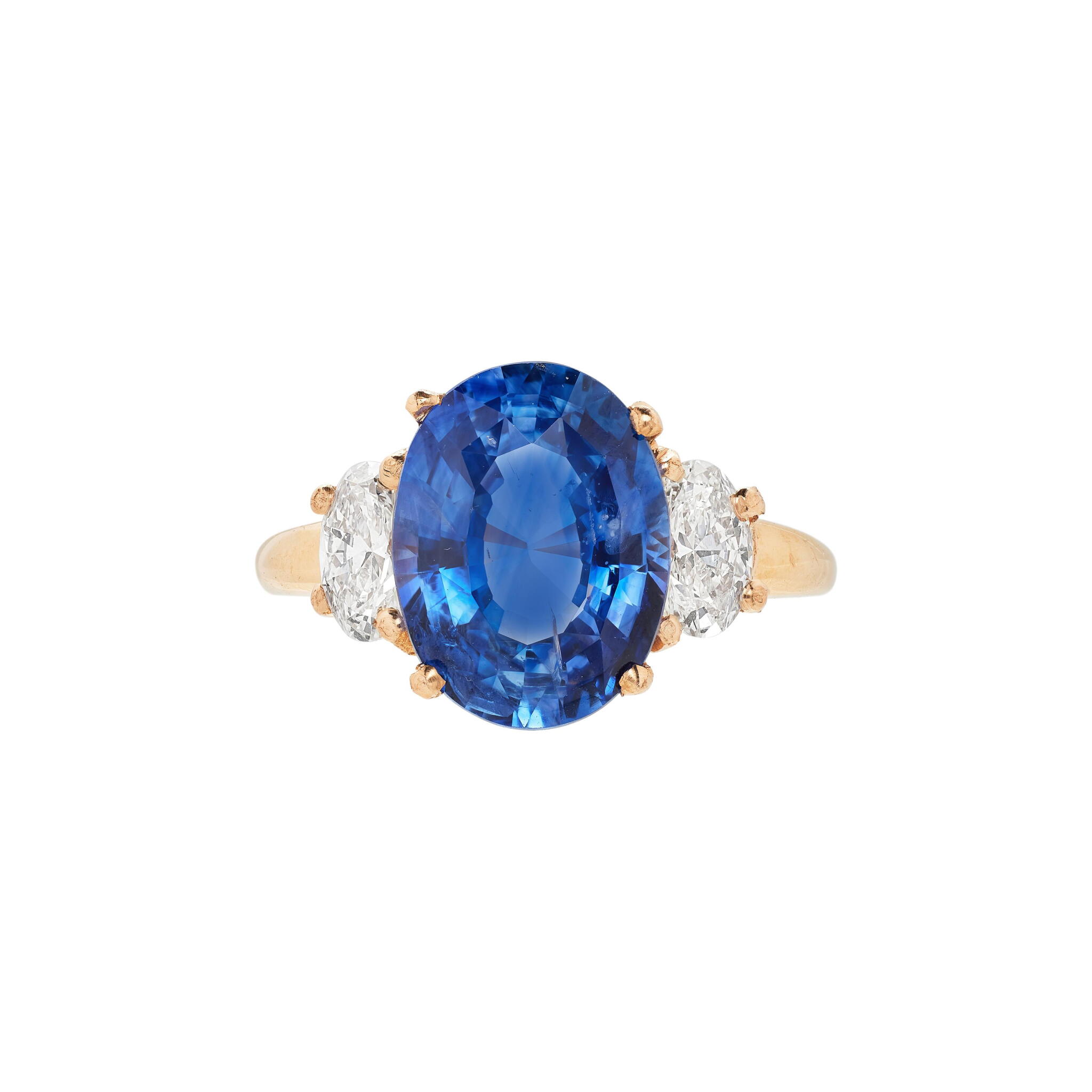 Rose Gold, 5.17ct Ceylon Sapphire and Diamond Ring — view 1