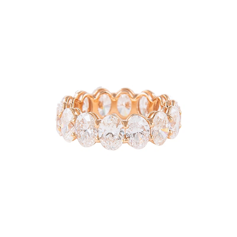 Rose Gold and 7.05ctw Oval Cut Diamond Eternity Band Ring