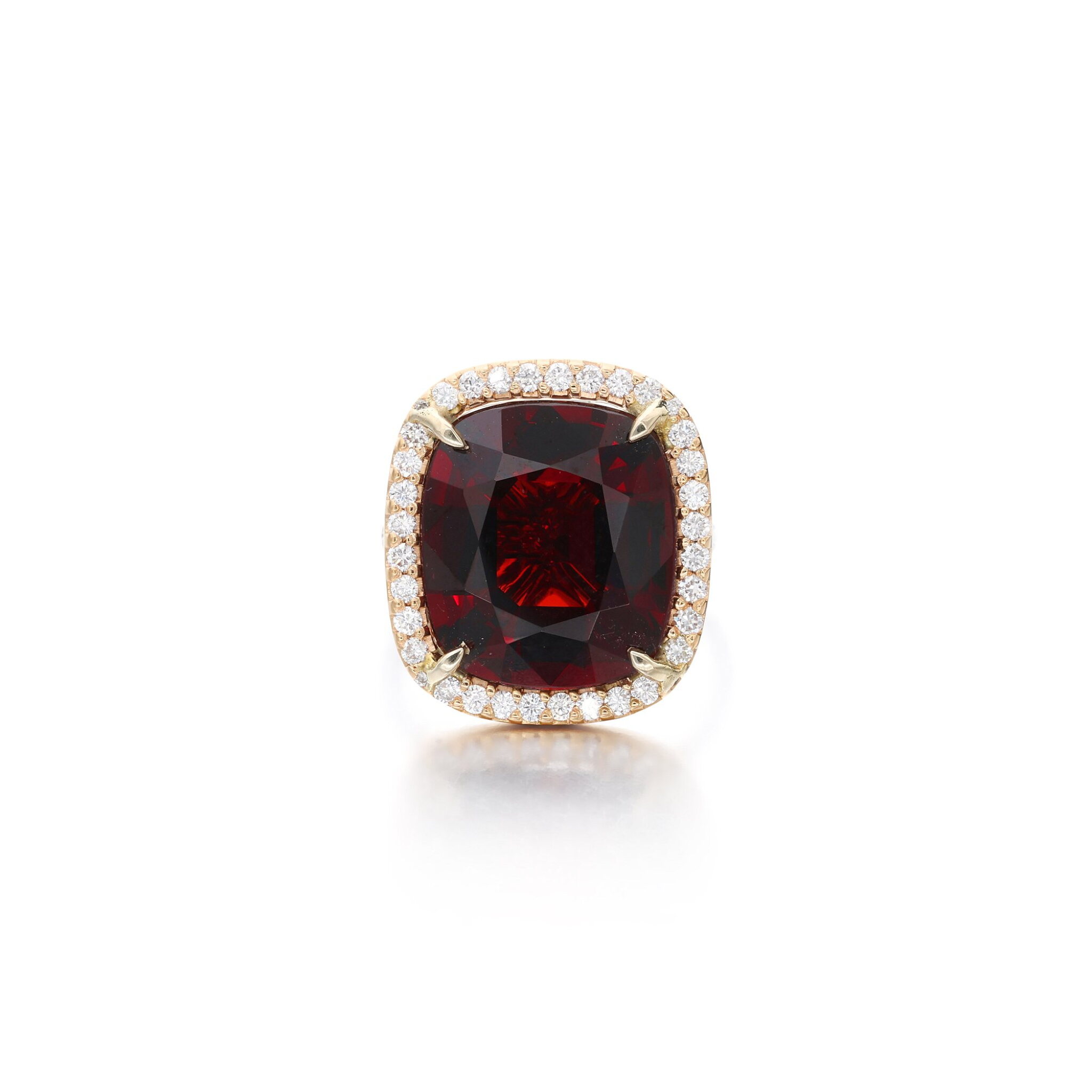 Rose Gold, White Gold, 10.39ct Burmese Spinel and Diamond Ring — view 1