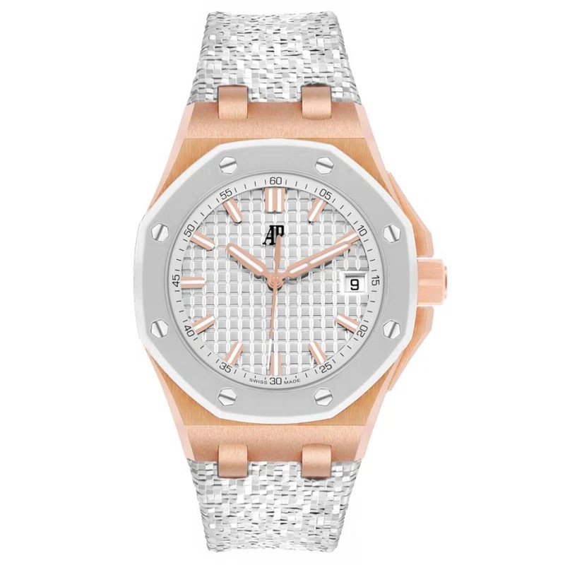 Royal Oak Offshore (Reference 77605OK.OO.A101CA.01). A 37mm rose gold automatic wristwatch with date.