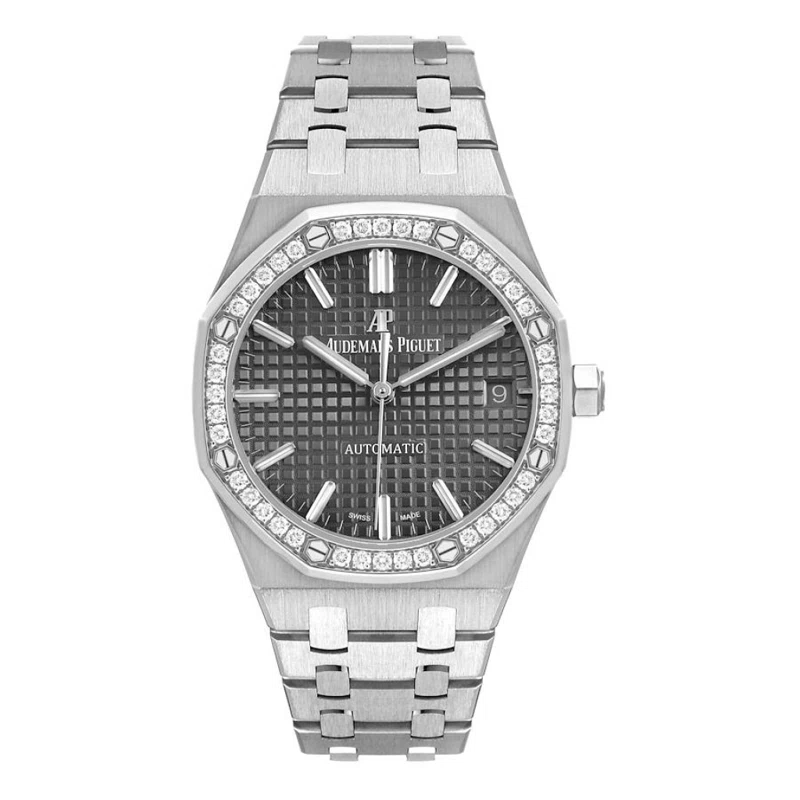 Royal Oak (Reference 15451ST.XX.1256ST.02). A 37mm stainless steel diamond-set automatic wristwatch with date.