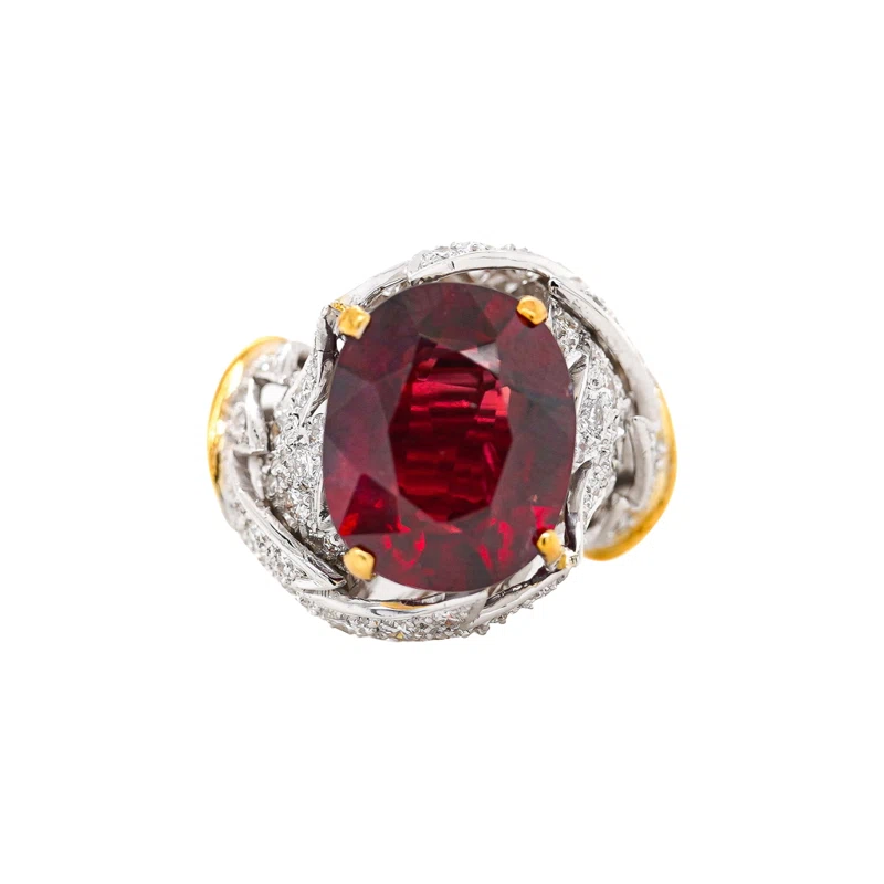 White Gold, Gold, 5.94ct Mozambique Ruby and Diamond Ring
