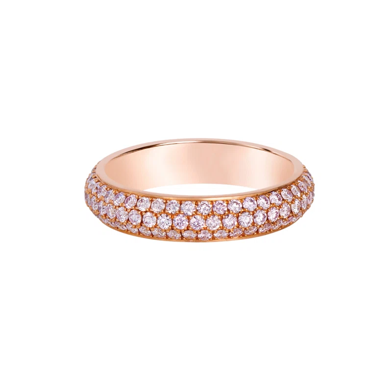 Rose Gold and 1.30ctw Pink Diamond Three Row Eternity Band Ring