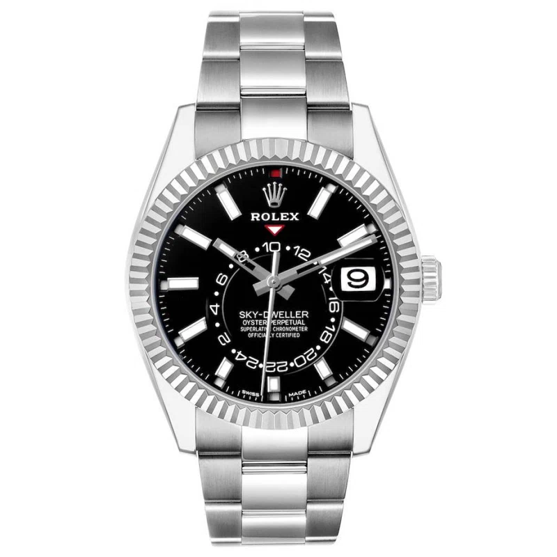 Sky-Dweller (Reference 326934). A 42mm white gold stainless steel automatic wristwatch with date and dual time. 2020