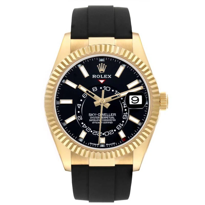 Sky-Dweller (Reference 336238). A 42mm yellow gold automatic wristwatch with date and dual time.