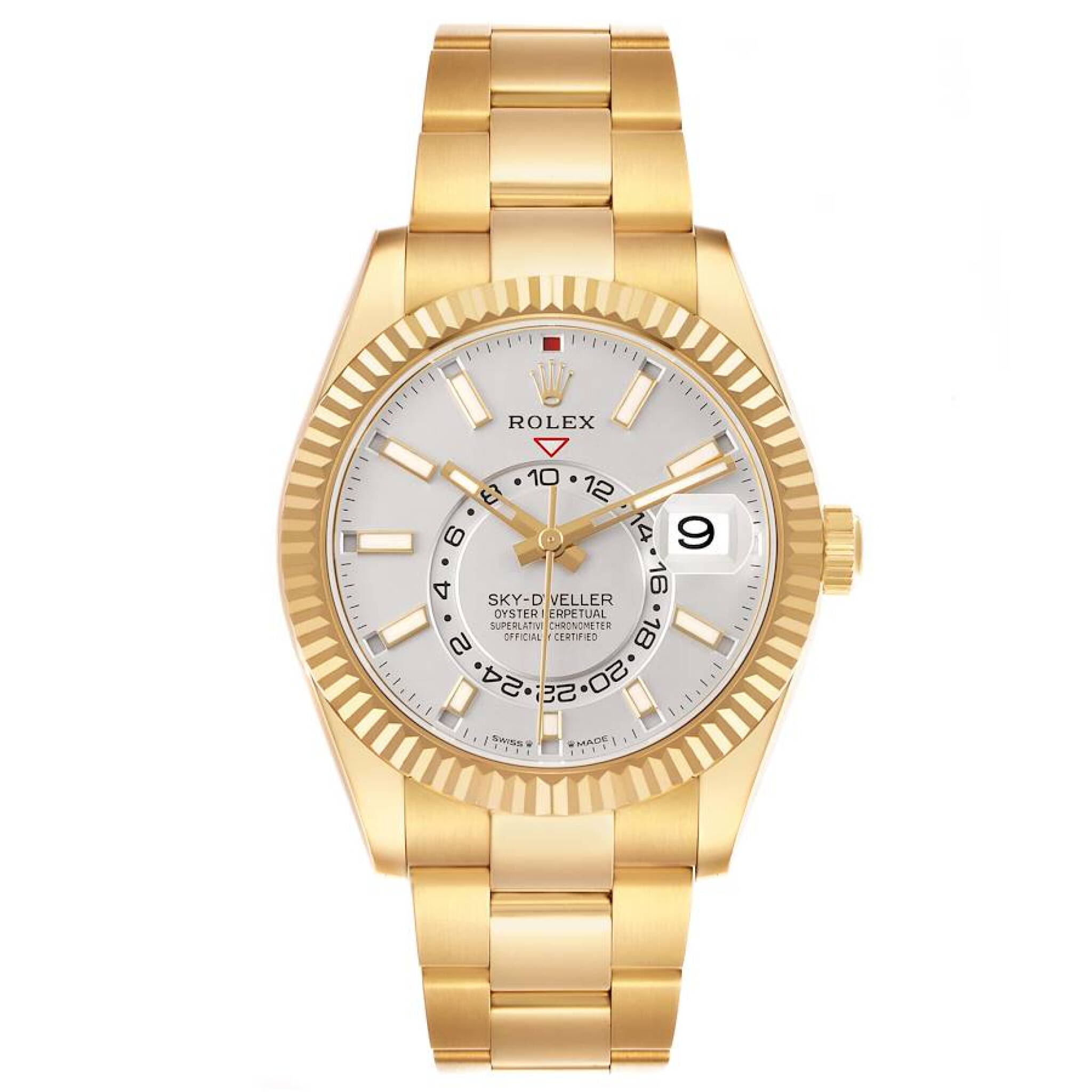 Sky-Dweller (Reference 336938). A 42mm yellow gold automatic wristwatch with date and dual time. 2024 — view 1