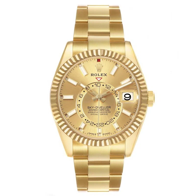 Sky-Dweller (Reference 336938). A 42mm yellow gold automatic wristwatch with date and dual time. 2026