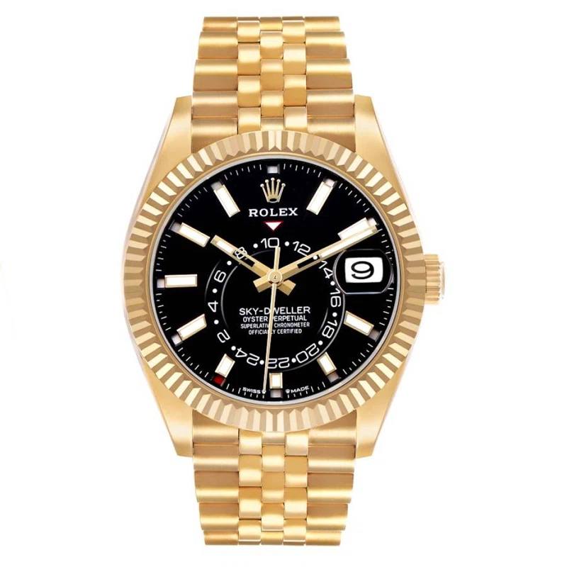 Sky-Dweller (Reference 336938). A 42mm yellow gold automatic wristwatch with date and dual time. 2024