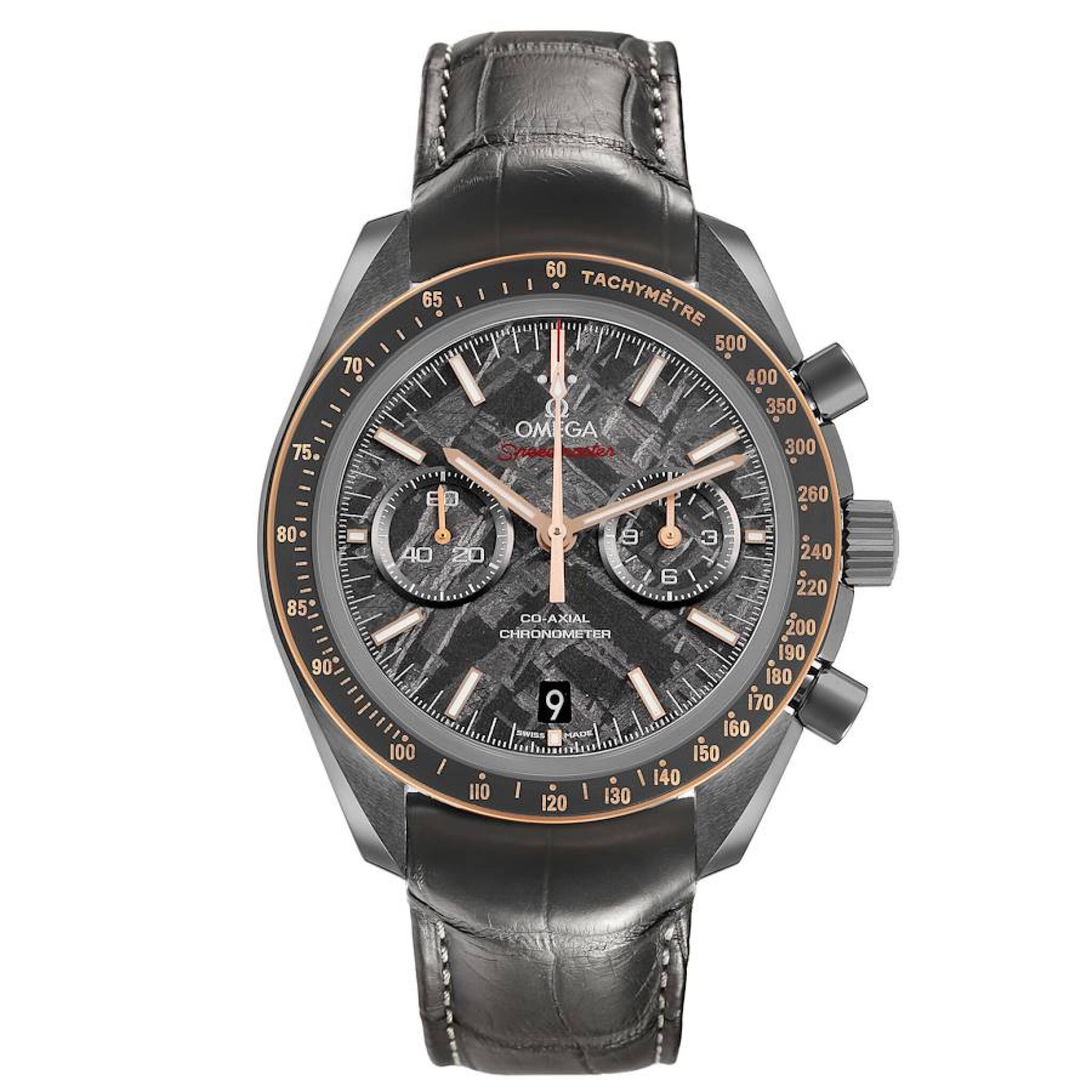 Speedmaster Dark Side of the Moon (Reference 311.63.44.51.99.001). A 44.25mm rose gold gray ceramic automatic wristwatch with date and chronograph. 2017 — view 1