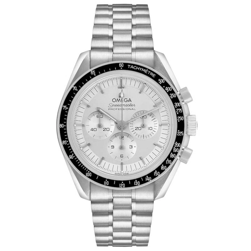 Speedmaster (المرجع 310.60.42.50.02.001). ساعة يد من الذهب الأبيض بقطر 42mm، بحركة ميكانيكية ذات تعبئة يدوية، مع كرونوغراف. 2021