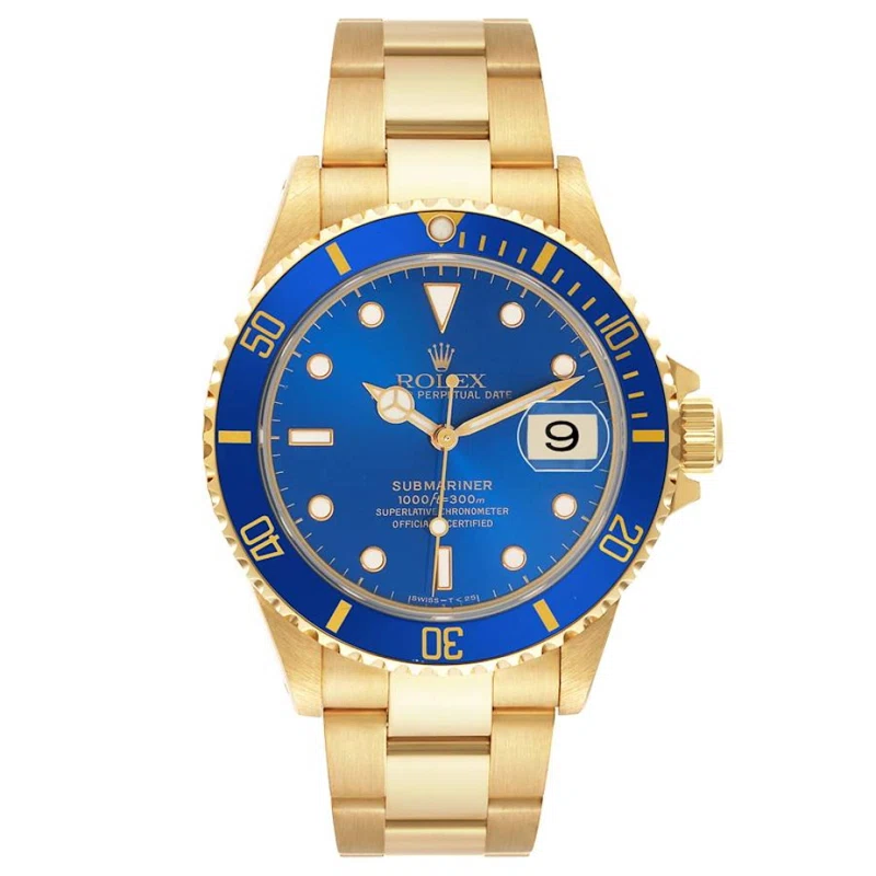 Submariner (Reference 16618). A 40mm yellow gold automatic wristwatch with date. 1993-1994