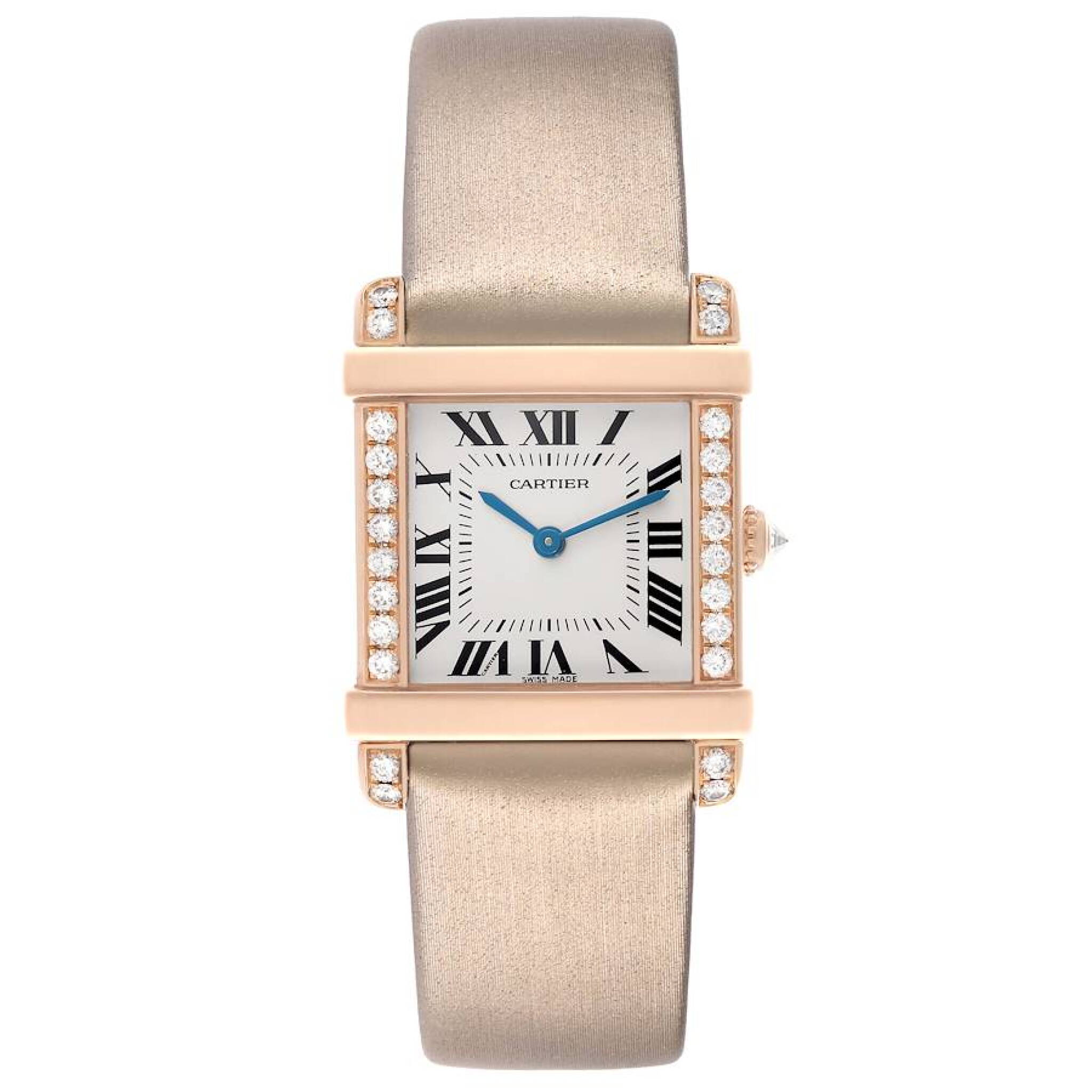 Tank Chinoise (Reference WE300131). A 32mm rose gold diamond-set quartz wristwatch. — view 1