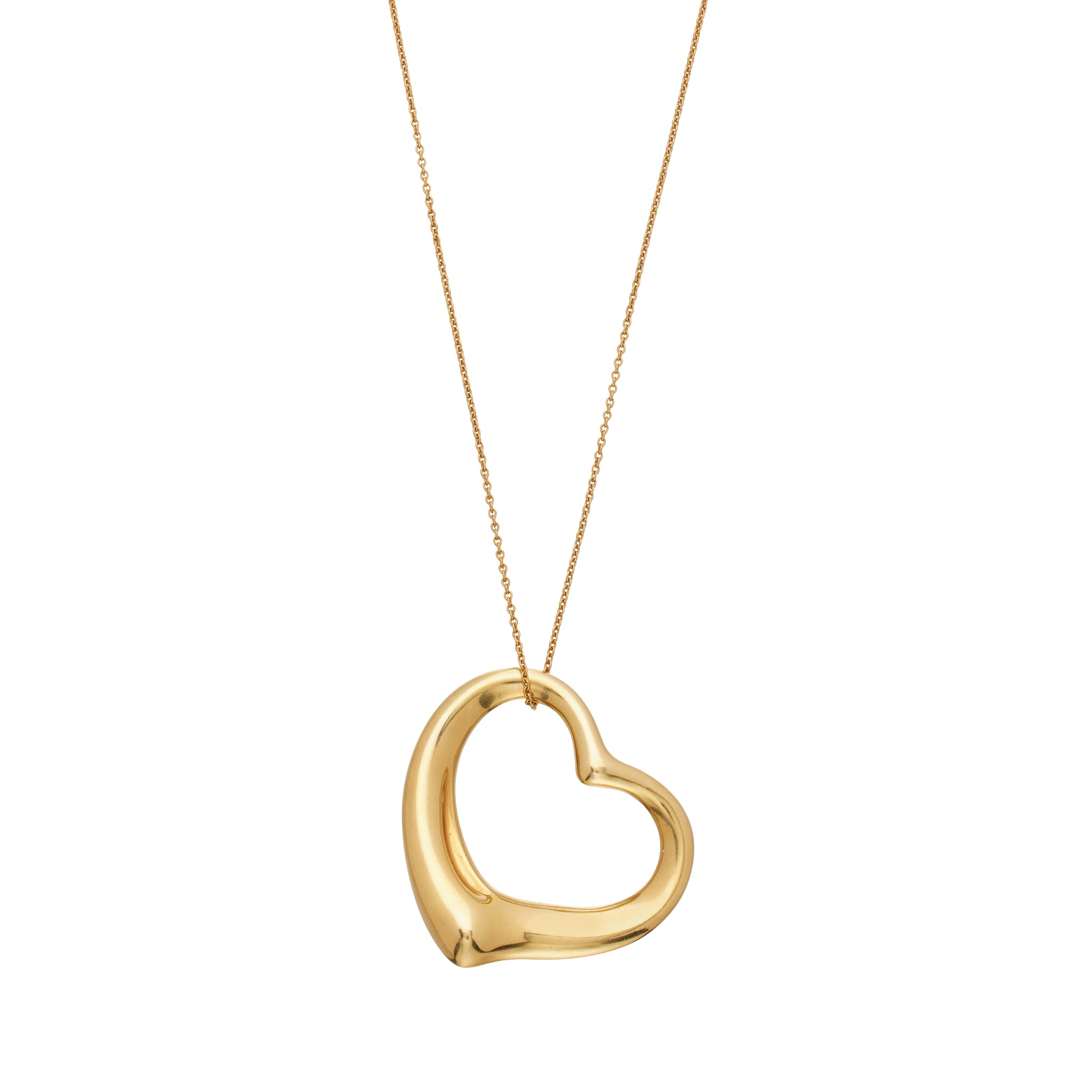 Gold Open Heart Pendant Necklace — view 1