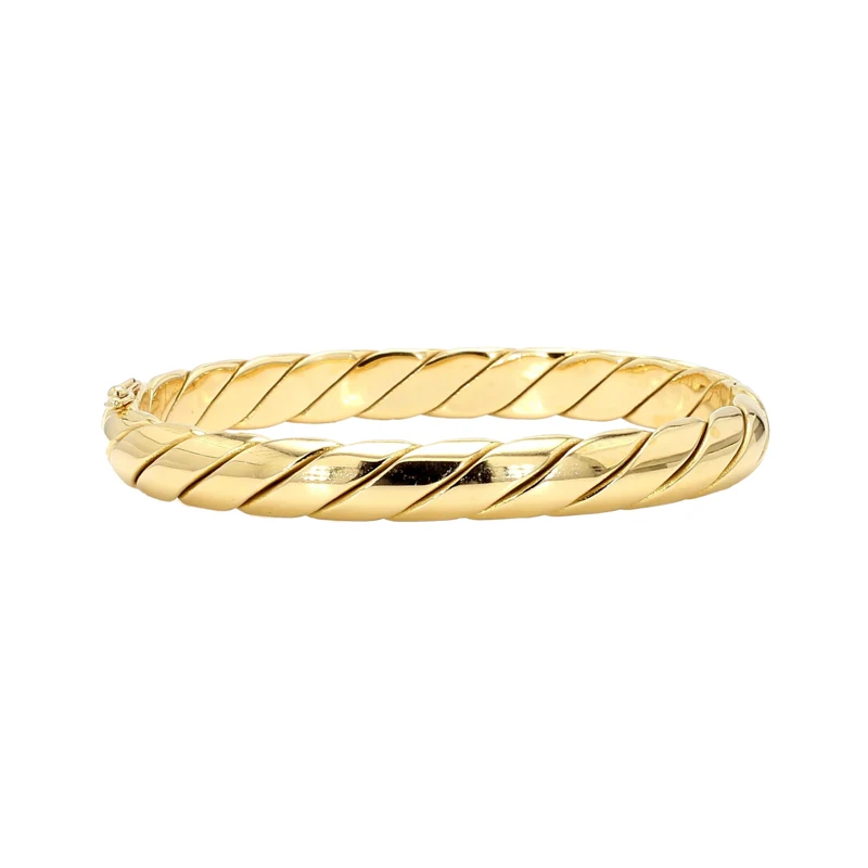Gold Twisted Rope Bangle Bracelet 