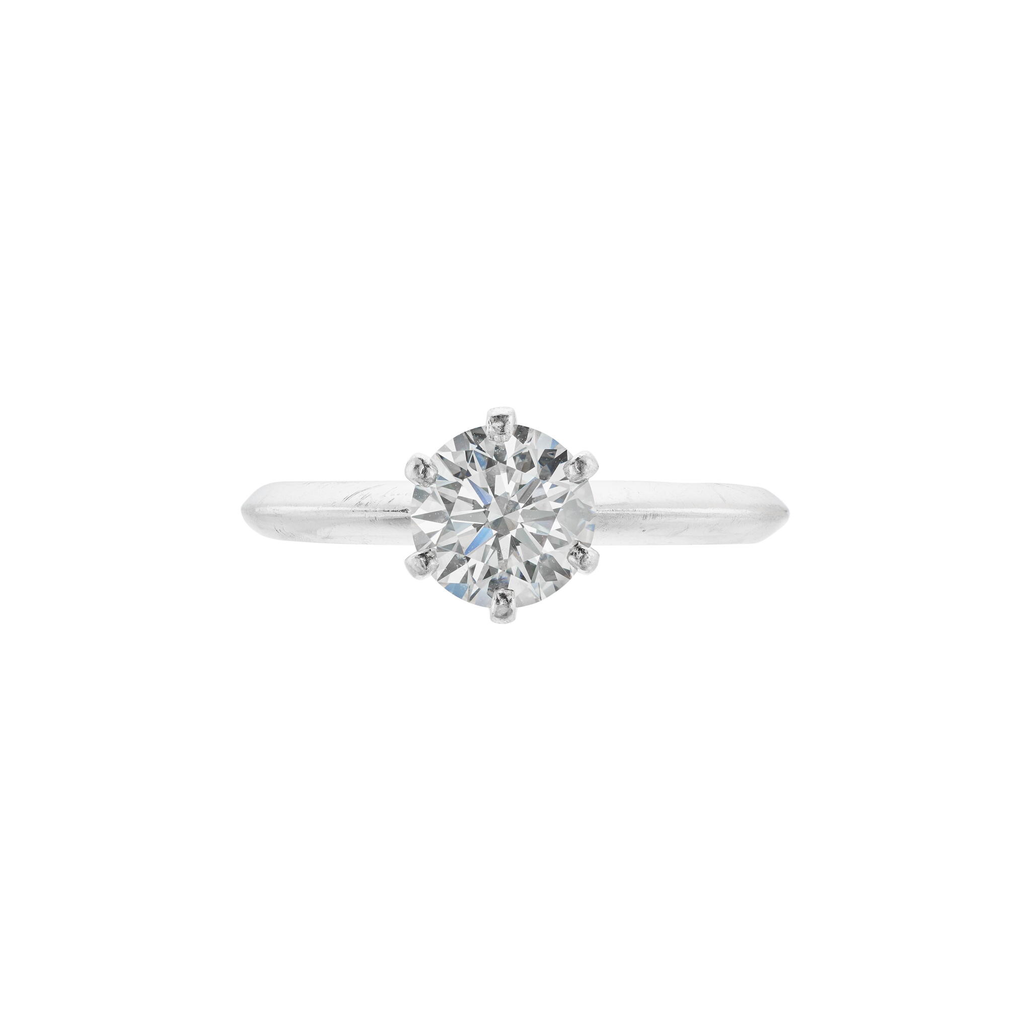Platinum and 1.09ct Round Brilliant Cut Diamond Engagement Ring — view 1