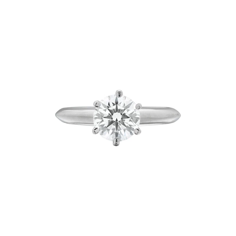 Platinum and 1.07ct Round Brilliant Cut Diamond Engagement Ring