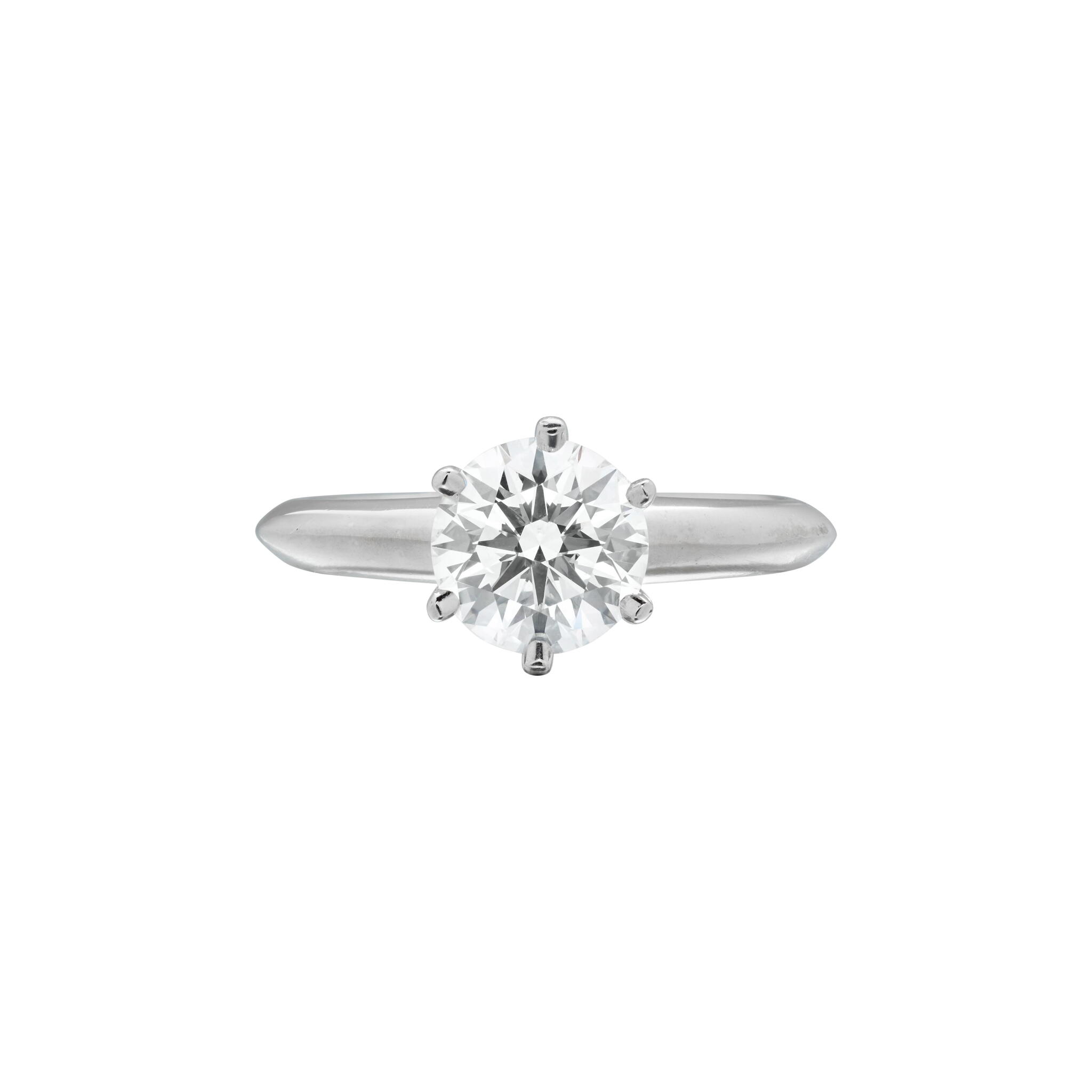 Platinum and 1.07ct Round Brilliant Cut Diamond Engagement Ring — view 1